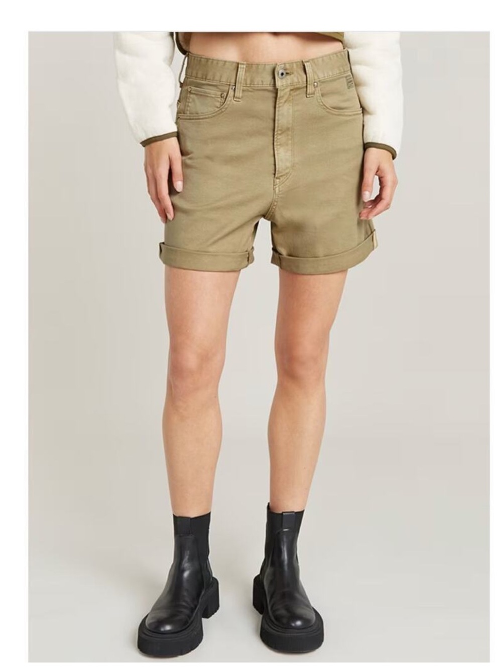 NWT G Star Raw Loose 5 Pocket Shorts Light Moss Green Size 31